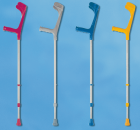 Leichtmetall-Unterarmgehstütze Ergogriff mit Druckknopfverstellung, teilfarbig